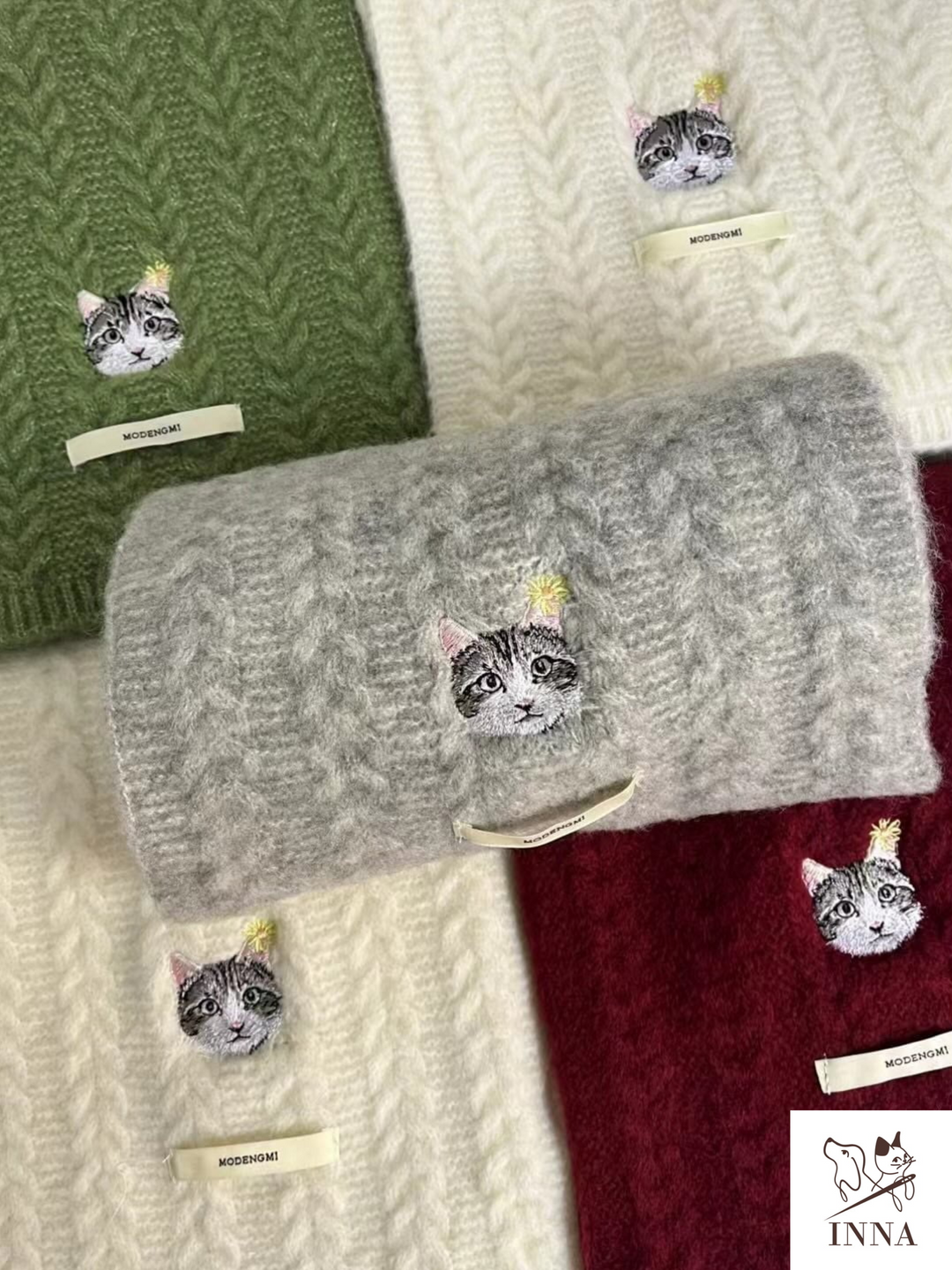 Scarf|Twisted wool scarf